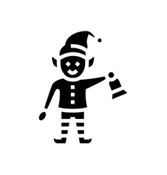 Elf Cute Xmas Glyph Icon