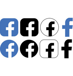 Set Of Facebook Logo Group Realistic Social