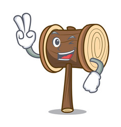 Two Finger Mallet Character Cartoon Style