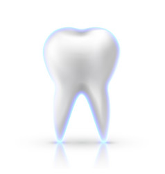 3d Mesh White Tooth With Glowing Blue Protective