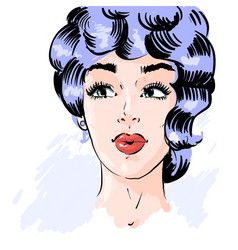 Beautiful Pin Up Surprised Woman In Pop Art