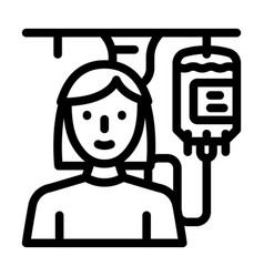 Blood Transfusion Nurse Line Icon