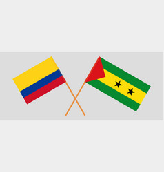 Crossed Flags Of Colombia And Sao Tome