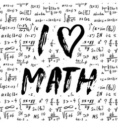 I Love Math Lettering Quote Hand Drawn