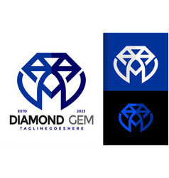 Letter M Diamond Gem Logo Icon