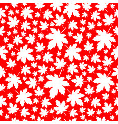 White And Red Maple Leaf Seamless Pattern