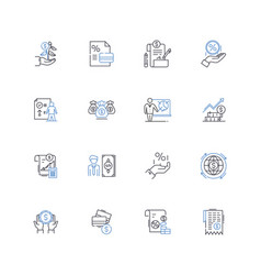 Balance Transfer Line Icons Collection Transfer