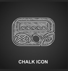 Chalk Pager Icon Isolated On Black Background