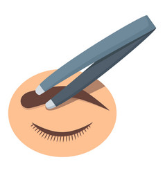 Eyebrow Correction Tweezers Icon Cartoon