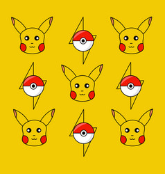 Pattern Design Character Pokemon Go On Yellow