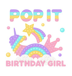 Popit Birthday Girl Sublimation In Fidget Toy