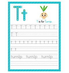 Trace Letter T Uppercase And Lowercase Alphabet