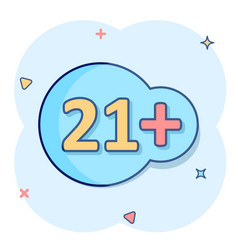 Twenty One Plus Icon In Comic Style 21 Cartoon