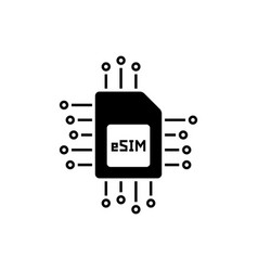 Black Esim Or Embedded Sim Icon