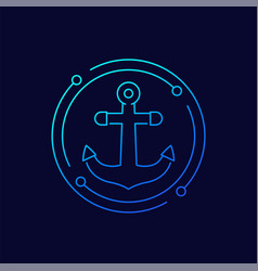 Anchor Port Line Icon