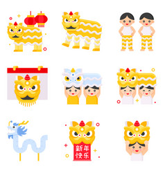 Lion Dance Related Icon Set 2