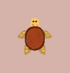 Sea Turtle Icon In Hatching Style