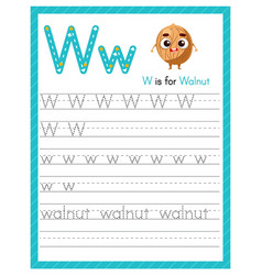 Trace Letter W Uppercase And Lowercase Alphabet