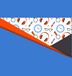 Banner With A Pattern Of Glasses And Headphones