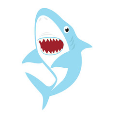 Cute Shark With Open Mouth Cartoon