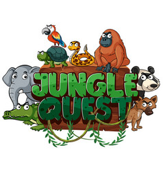 Font Design For Word Jungle Quest With Wild