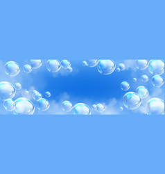 Light Soap Bubbles Flying In Blue Sky