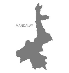 Mandalay Myanmar Map Grey