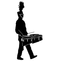 Marching Band Member Playing Drums Silhouette