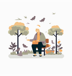 Elderly Man Sitting On A Bench In The Park