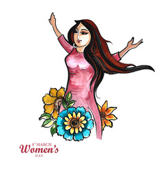 Happy Womens Day For Dancing Girl Greeting Card