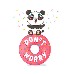 Panda On Pink Donut