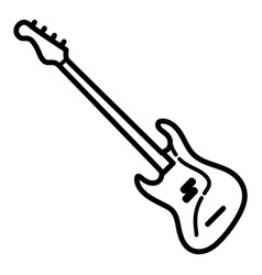 Bass Guitar Flat Icon Isolated On White Background