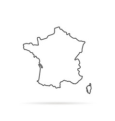 Black Outline Hand Drawn Map Of France