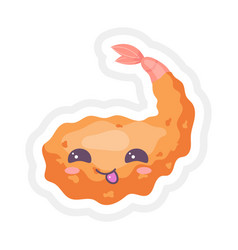 Chinese King Prawn Cute Kawaii Character Asian