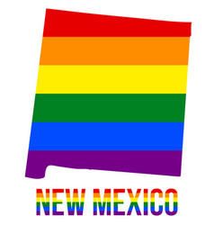 New Mexico State Map In Lgbt Rainbow Flag