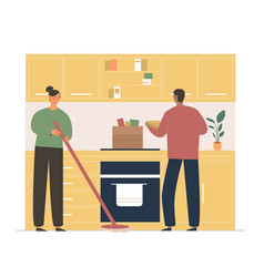 Cleaning At Kitchen Concept