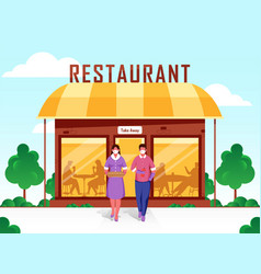 Customer Service Takeaway In Open Restaurant