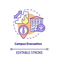 Campus Evacuation Concept Icon