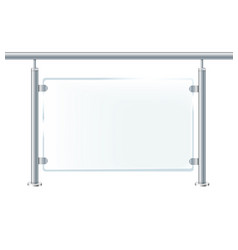 Glass Or Plexiglass Fence With Banisters