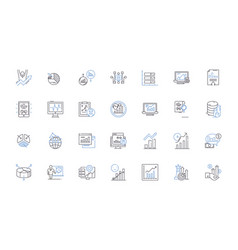 Visual Analytics Line Icons Collection Data