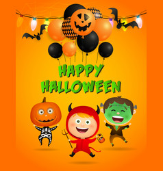 Halloween Party Poster Design With Zombie Pumpkin