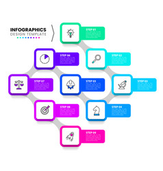 Infographic Template Timeline With Nine Squares