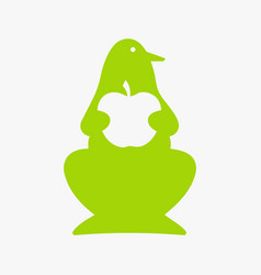 Penguin Apple Logo Negative Space Concept