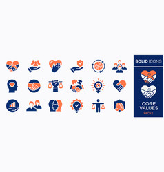 Core Values Icon Set Collection Of Business