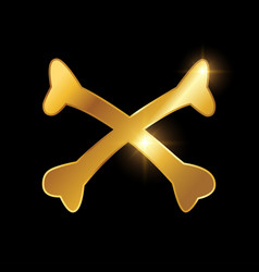 Golden Luxury Cross Bone Icon