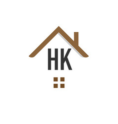 Initial Letter Hk Building Logo Design Template