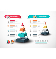 Eight Steps Infographic Design With Pyramid Data