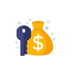 Key Money Icon With A Bag