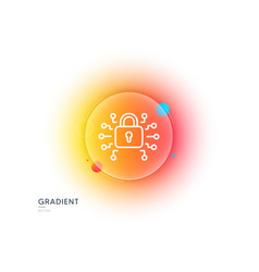 Security Lock Line Icon Cyber Defence Sign