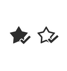 Star Review Check Mark Button Element Simple